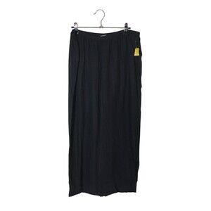 Russ Berens Pants Women's Size Medium Black 100% Linen Stretch Waist